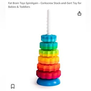Fat Brain Toys SpinAgain - Corkscrew Stack-and-Sort Toy for Babies & Toddlers